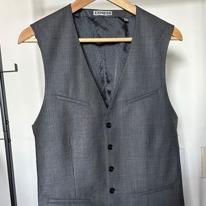 Express Men - Checked Grey Vest Small